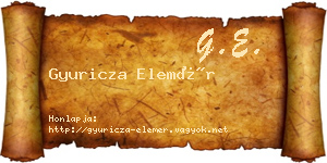 Gyuricza Elemér névjegykártya