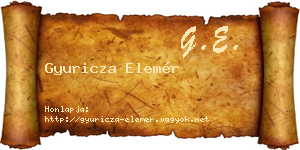 Gyuricza Elemér névjegykártya